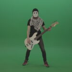 vj video background Bass-guitaris-in-full-size-play-white-guitar-in-white-mask-on-chromakey-green-screen_003