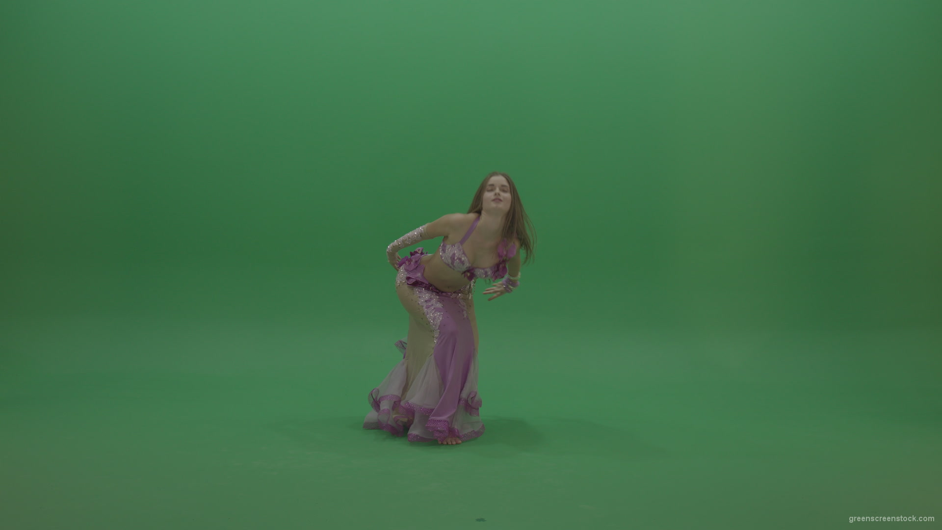 Beautiful-belly-dancer-display-amazing-dance-moves-over-chromakey-background_007 Green Screen Stock