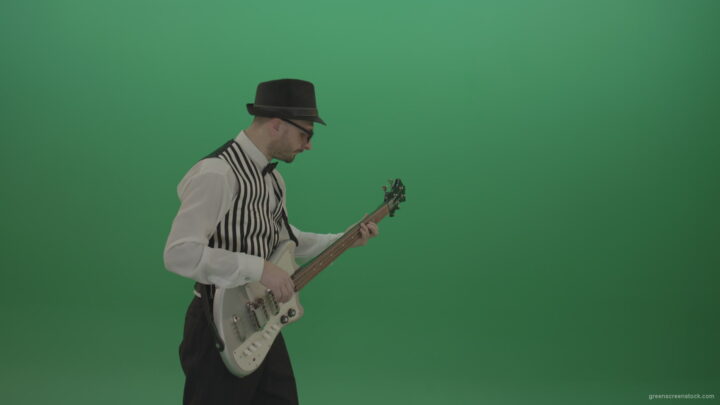 vj video background Cheerful-game-of-white-guitar-man-in-white-shirt-and-black-hat_003