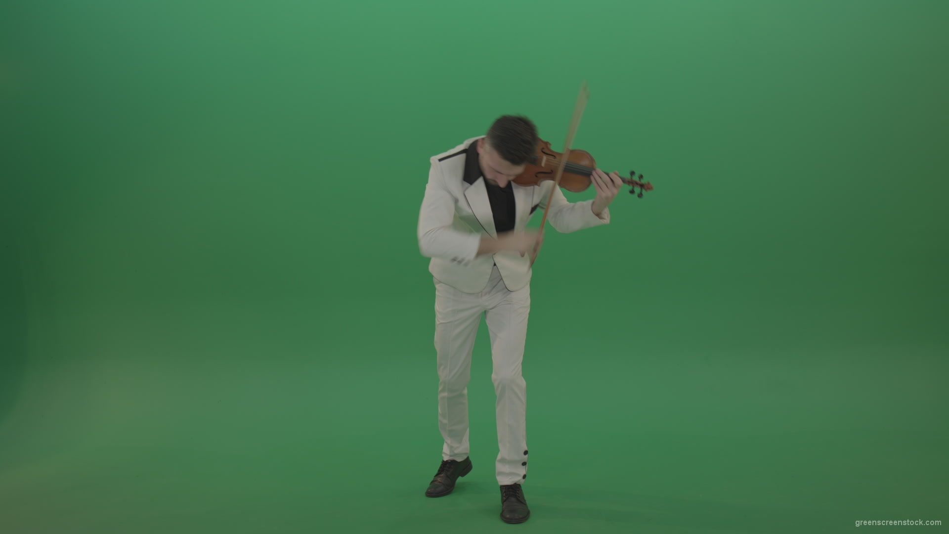 Classic-music-Man-in-white-costume-and-eyes-in-black-mask-play-gothic-violin-Fiddle-string-music-instrument-isolated-on-green-screen_008 Green Screen Stock