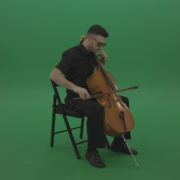 vj video background Classic-music-orchestra-man-playing-violoncello-cello-strings-music-instrument-isolated-on-green-screen_003