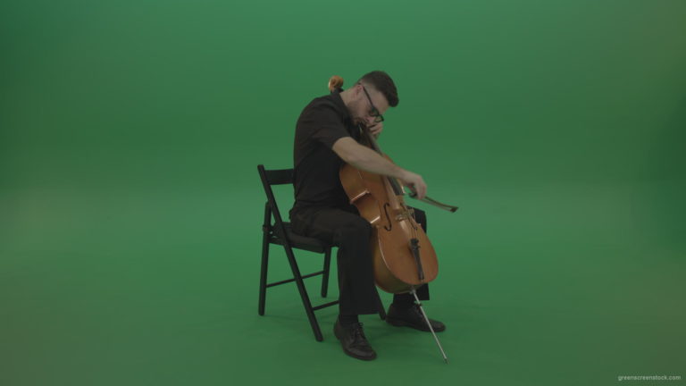 Classic-music-orchestra-man-playing-violoncello-cello-strings-music-instrument-isolated-on-green-screen_008 Green Screen Stock