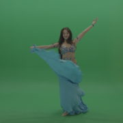 Fair-belly-dancer-in-blue-wear-display-amazing-dance-moves-over-chromakey-background_004 Green Screen Stock