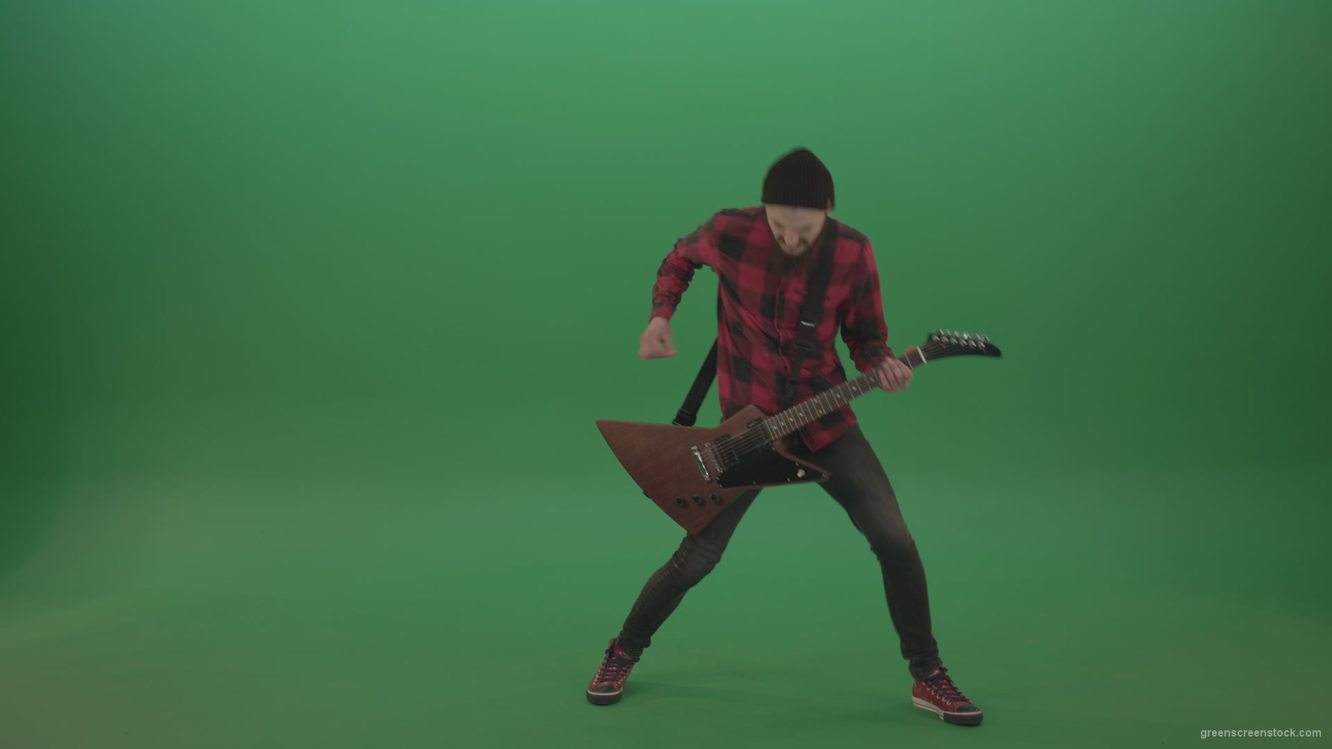 Full-size-Green-Screen-Musician-Rock-Guitarist-man-in-red-shirt-play-guitar-on-green-screen-1_007 Green Screen Stock