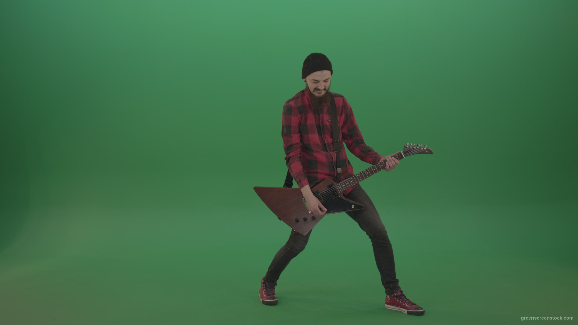 Full-size-Green-Screen-Musician-Rock-Guitarist-man-in-red-shirt-play-guitar-on-green-screen_001 Green Screen Stock