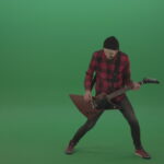 vj video background Full-size-Green-Screen-Musician-Rock-Guitarist-man-in-red-shirt-play-guitar-on-green-screen_003