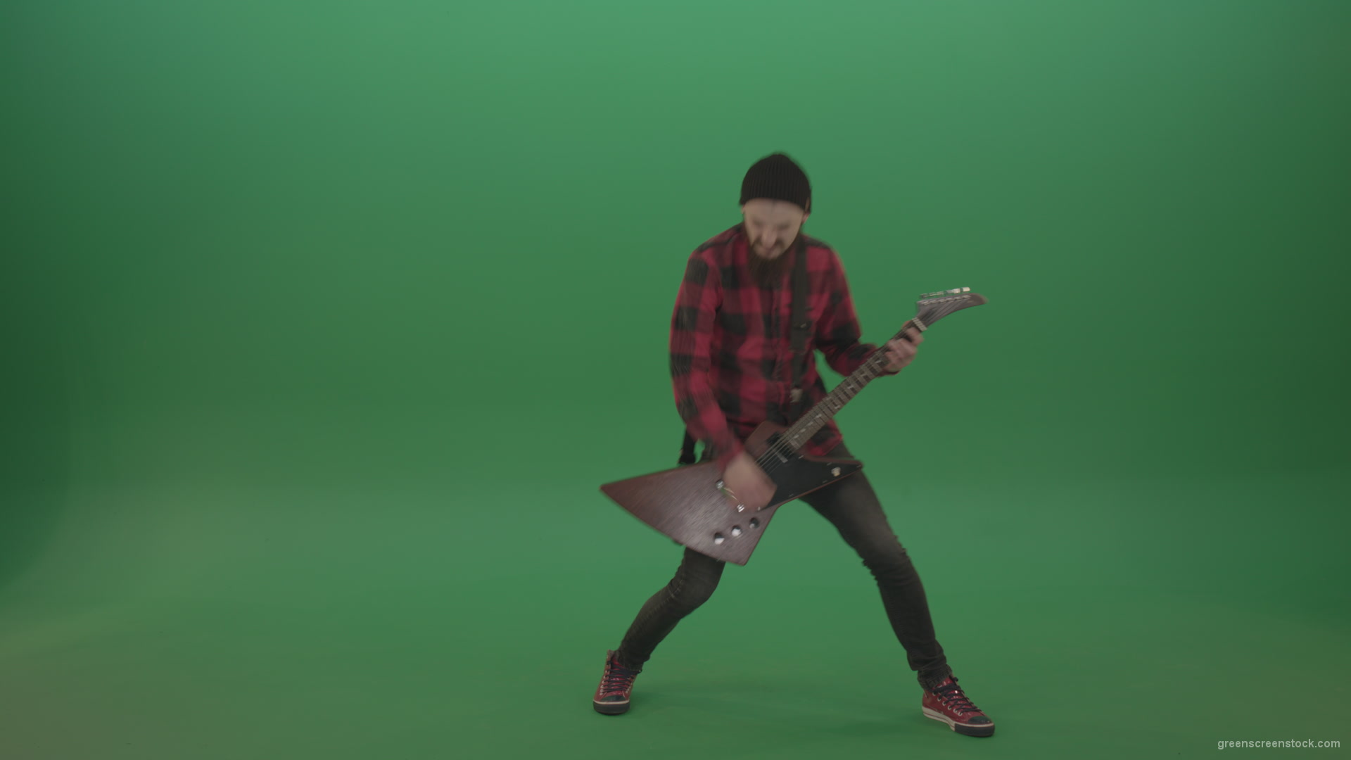 Full-size-Green-Screen-Musician-Rock-Guitarist-man-in-red-shirt-play-guitar-on-green-screen_004 Green Screen Stock