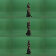 Gorgeous-belly-dancer-in-black-wear-display-amazing-dance-moves-over-chromakey-background Green Screen Stock
