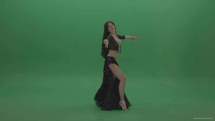 vj video background Gorgeous-belly-dancer-in-black-wear-display-amazing-dance-moves-over-chromakey-background_003