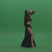 Gorgeous-belly-dancer-in-black-wear-display-amazing-dance-moves-over-chromakey-background_006 Green Screen Stock