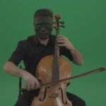 vj video background Gothic-Man-in-black-mask-playing-violoncello-cello-strings-music-instrument-isolated-on-green-screen_003