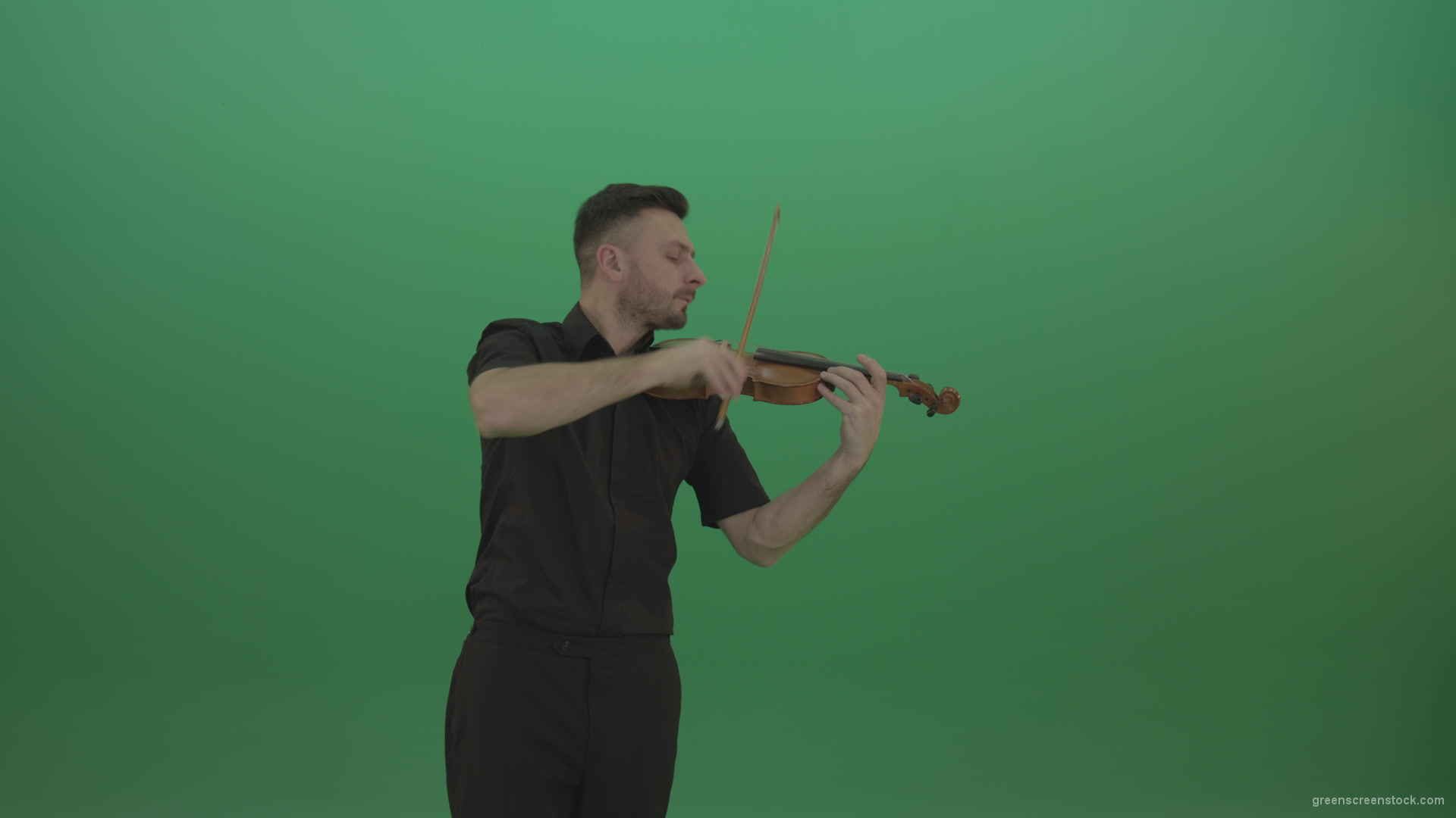 Green-Screen-People-Man-playing-violin-fiddle-strings-music-instument-in-fast-emotional-style-isolated-green-screen_006 Green Screen Stock