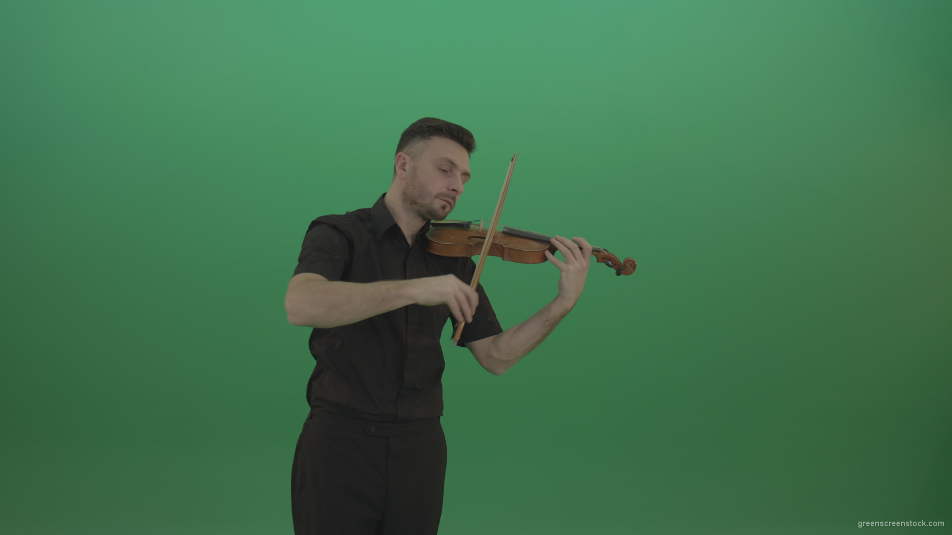Green-Screen-People-Man-playing-violin-fiddle-strings-music-instument-in-slow-romantic-style-isolated-green-screen_005 Green Screen Stock