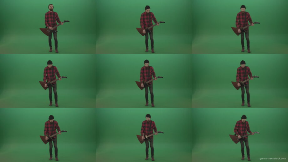 Green-Screen-man-Guitarist-play-electro-rythm-guitar-isolated-on-green-screen Green Screen Stock