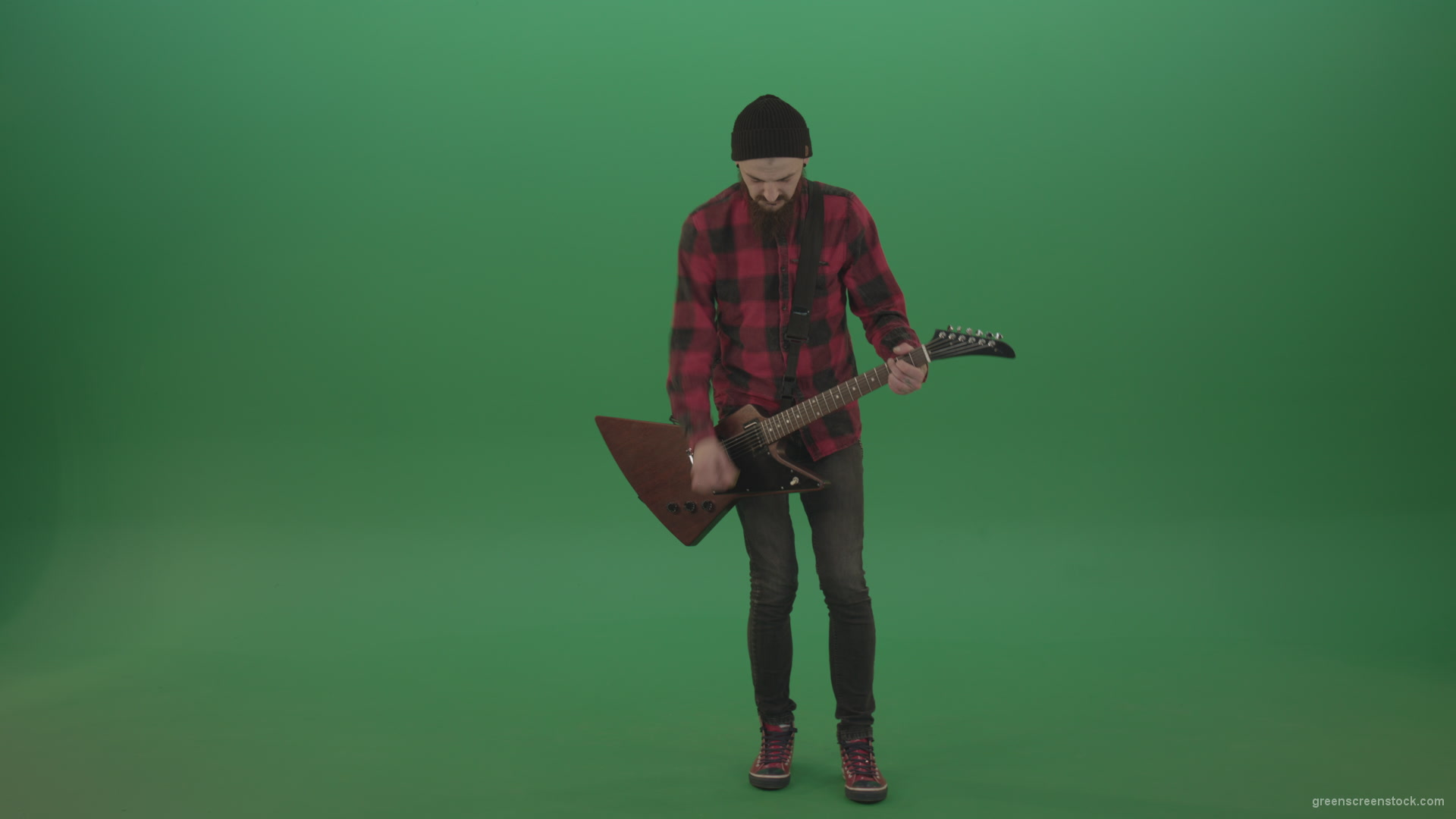 Green-Screen-man-Guitarist-play-electro-rythm-guitar-isolated-on-green-screen_006 Green Screen Stock