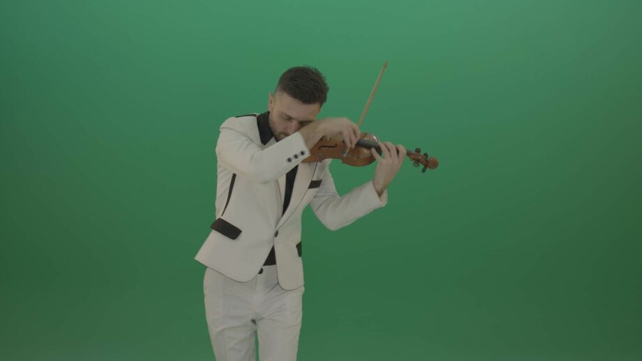 musician plays on green screen 4k video footage