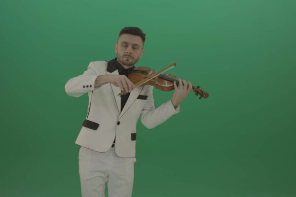 Jazz-Man-music-violin-player-on-Green-Screen-Video-Footage