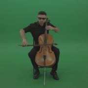 Man-in-black-playing-fast-violoncello-cello-strings-music-instrument-isolated-on-green-screen_001 Green Screen Stock