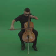 Man-in-black-playing-fast-violoncello-cello-strings-music-instrument-isolated-on-green-screen_007 Green Screen Stock