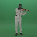 vj video background Man-in-white-costume-and-eyes-in-black-mask-play-gothic-violin-Fiddle-string-music-instrument-isolated-on-green-screen_003