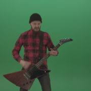 Old-man-with-beard-play-rock-guitar-isolated-on-green-screen-background-4K_005 Green Screen Stock