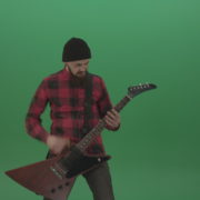 Old-man-with-beard-play-rock-guitar-isolated-on-green-screen-background-4K_007 Green Screen Stock