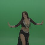 vj video background Refined-belly-dancer-in-black-wear-display-amazing-dance-moves-over-chromakey-background_003