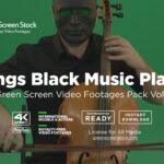 strings black man in mask green screen