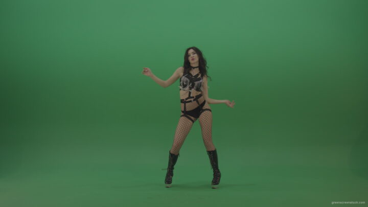 vj video background Beautiful-erotic-dressed-girl-seductively-dancing-on-green-background_003