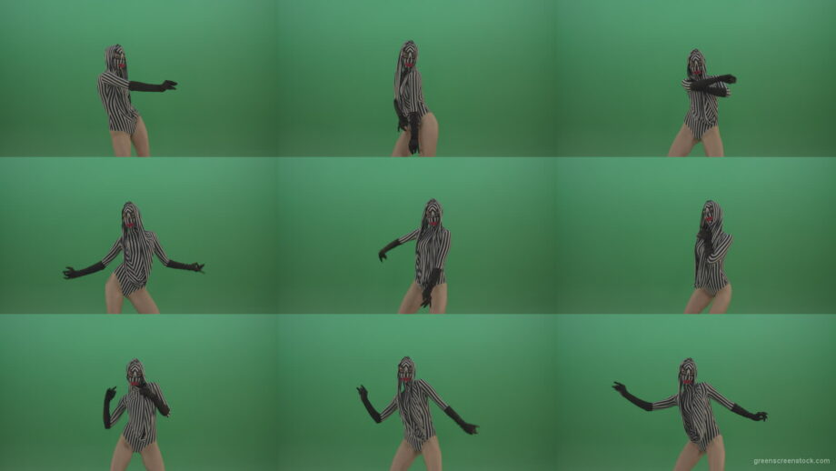 Beautiful-girl-is-a-garneau-cyclically-repeat-in-the-erotic-on-green-background- Green Screen Stock