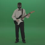 vj video background Classic-guitarist-in-white-shirt-play-guitar-in-mask-isolated-on-green-screen_003