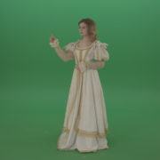 vj video background Flips-a-virtual-screen-girl-in-a-white-princess-dress-isolated-on-green-screen_003