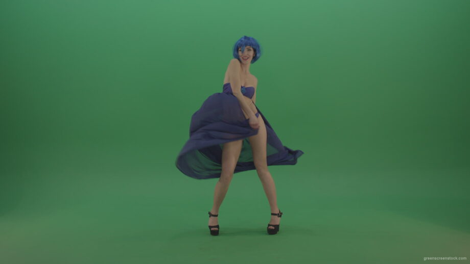 vj video background Full-size-erotic-young-girl-dancing-go-go-with-blue-dress-curtain-on-green-screen-1_003