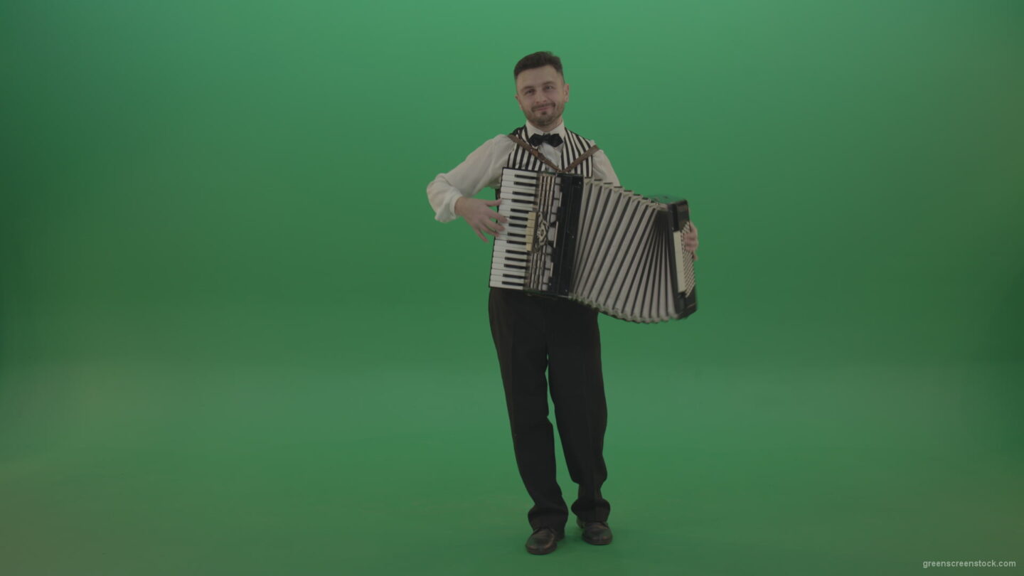 vj video background Funny-Accordion-man-player-playing-music-isolated-on-green-screen_003