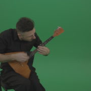Funny-Balalaika-music-player-in-black-wear-playing-in-wedding-isolated-on-green-screen-background_007 Green Screen Stock