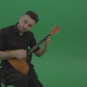 Funny-Balalaika-music-player-in-black-wear-playing-in-wedding-isolated-on-green-screen-background_009 Green Screen Stock