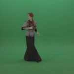 vj video background Girl-dressed-in-an-ancient-costume-holds-a-gun-in-her-hands-walks-and-shoots_003