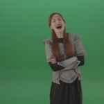 vj video background Girl-in-a-medieval-wig-costume-laughs-on-a-green-background-1_003
