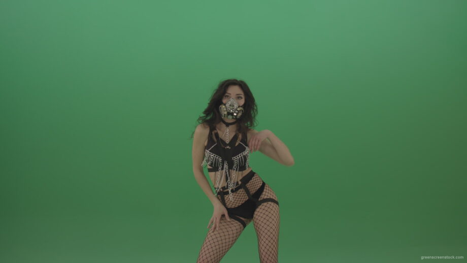 vj video background Girl-in-black-suit-and-suit-erotic-dance-on-green-background_003