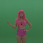 vj video background Gogo-dancer-in-pink-displays-an-amazing-pose-over-chromakey-background_003