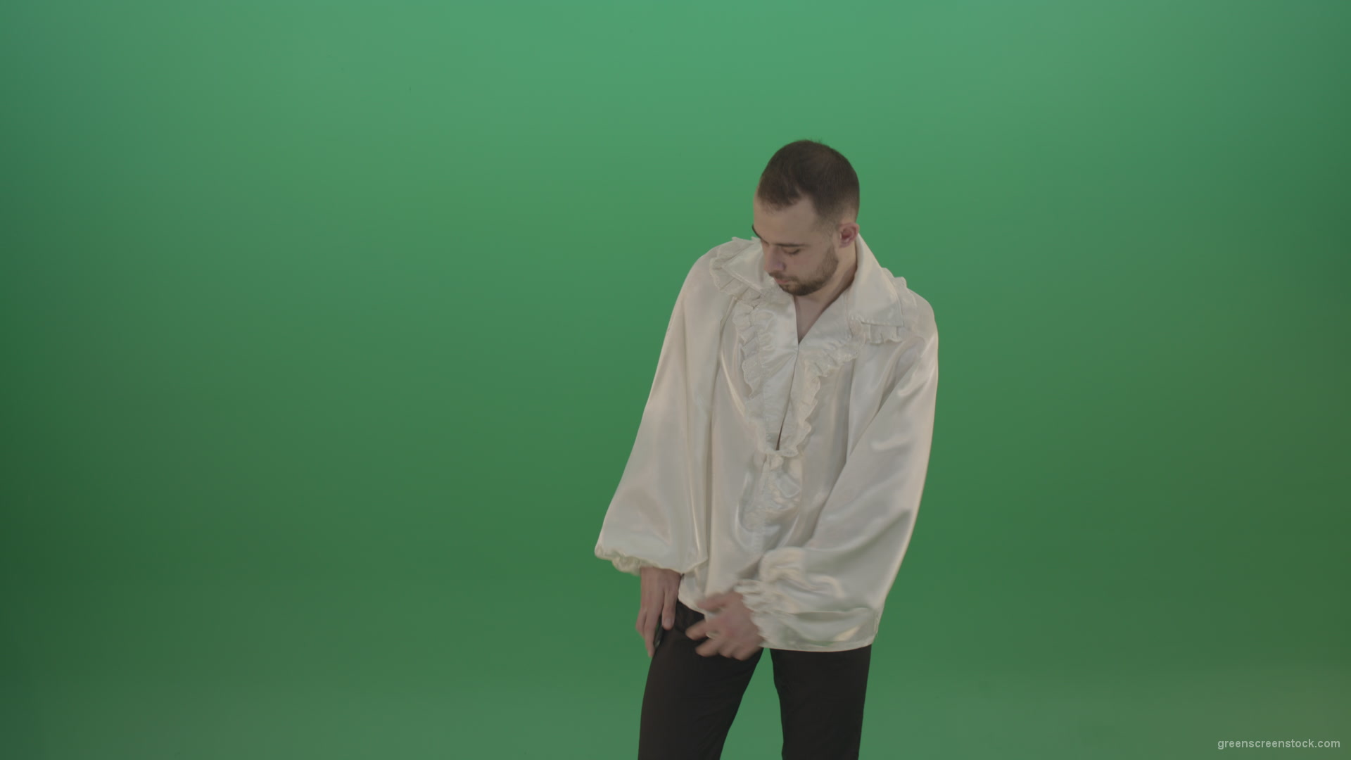 Guy-makes-a-selphi-and-posing-to-the-camera-isolated-on-green-screen_002 Green Screen Stock