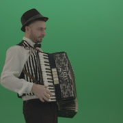 vj video background Man-in-hat-playing-Accordion-jazz-music-on-wedding-in-side-view-isolated-on-green-screen_003