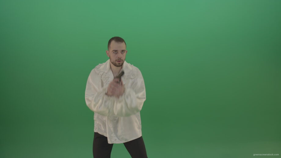 vj video background Man-in-white-shirt-shooting-with-pistol-hand-gun-isolated-in-green-screen-studio_003