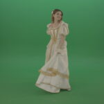 vj video background Merry-medieval-girl-dancing-and-rejoicing-isolated-on-green-background_003