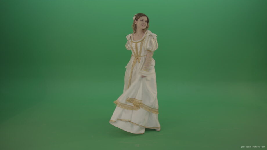 vj video background Merry-medieval-girl-dancing-and-rejoicing-isolated-on-green-background_003
