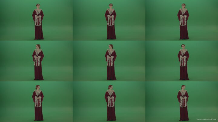 Princess-thinks-and-elegantly-gracefully-turns-her-head-in-different-directions Green Screen Stock
