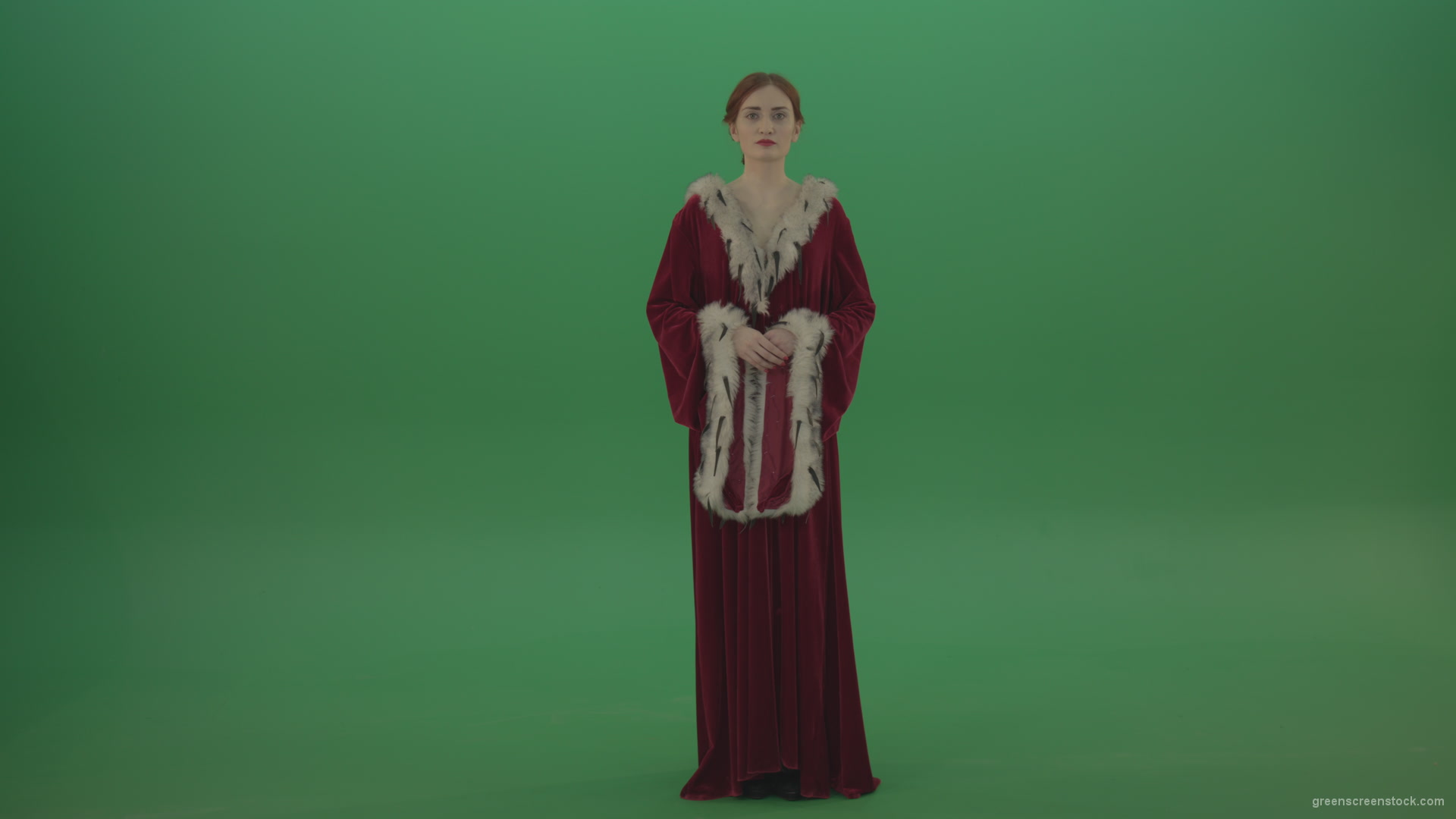 Princess-thinks-and-elegantly-gracefully-turns-her-head-in-different-directions_001 Green Screen Stock