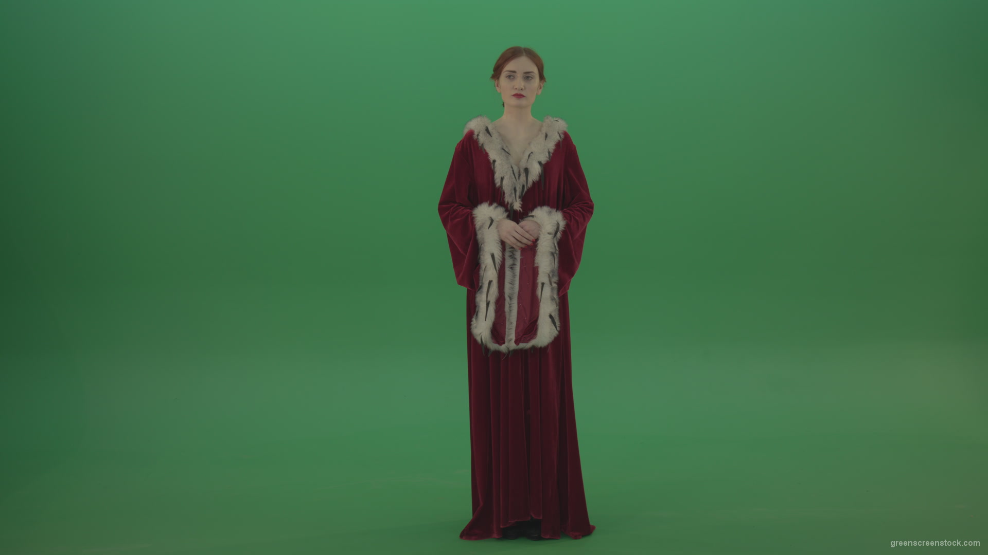 Princess-thinks-and-elegantly-gracefully-turns-her-head-in-different-directions_002 Green Screen Stock