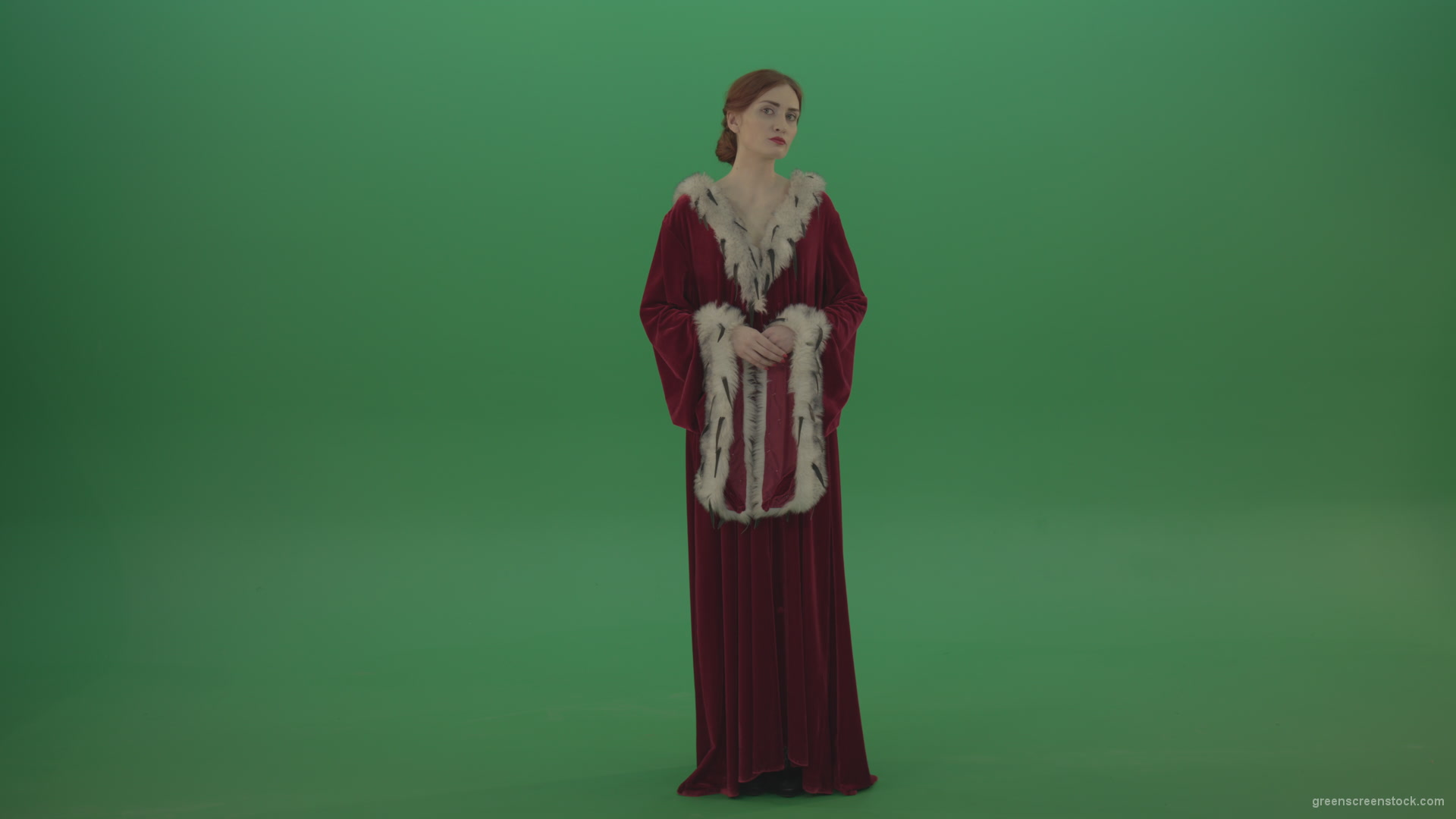 Princess-thinks-and-elegantly-gracefully-turns-her-head-in-different-directions_009 Green Screen Stock