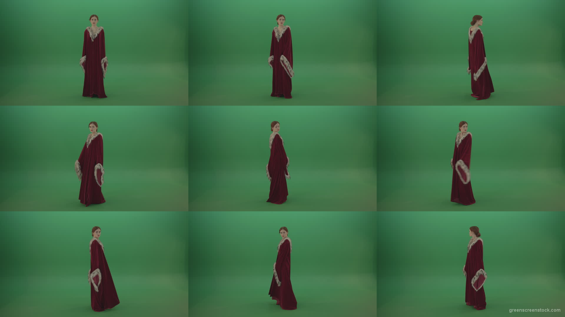 Princess-twists-around-in-a-circle-and-elegantly-dances Green Screen Stock